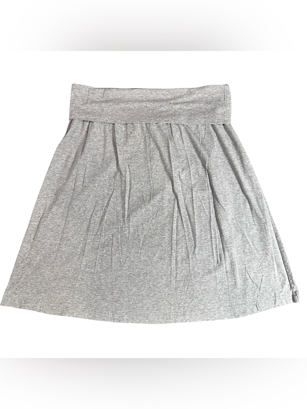 Merona Gray Cotton A-Line Pull-On Skater Stretch Casual Skirt Plus Size 1